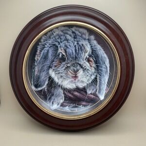 1998 Bradford Exchange Vivi Crandall Bunny Tales FRAMED Plate "Sweet Cheeks"